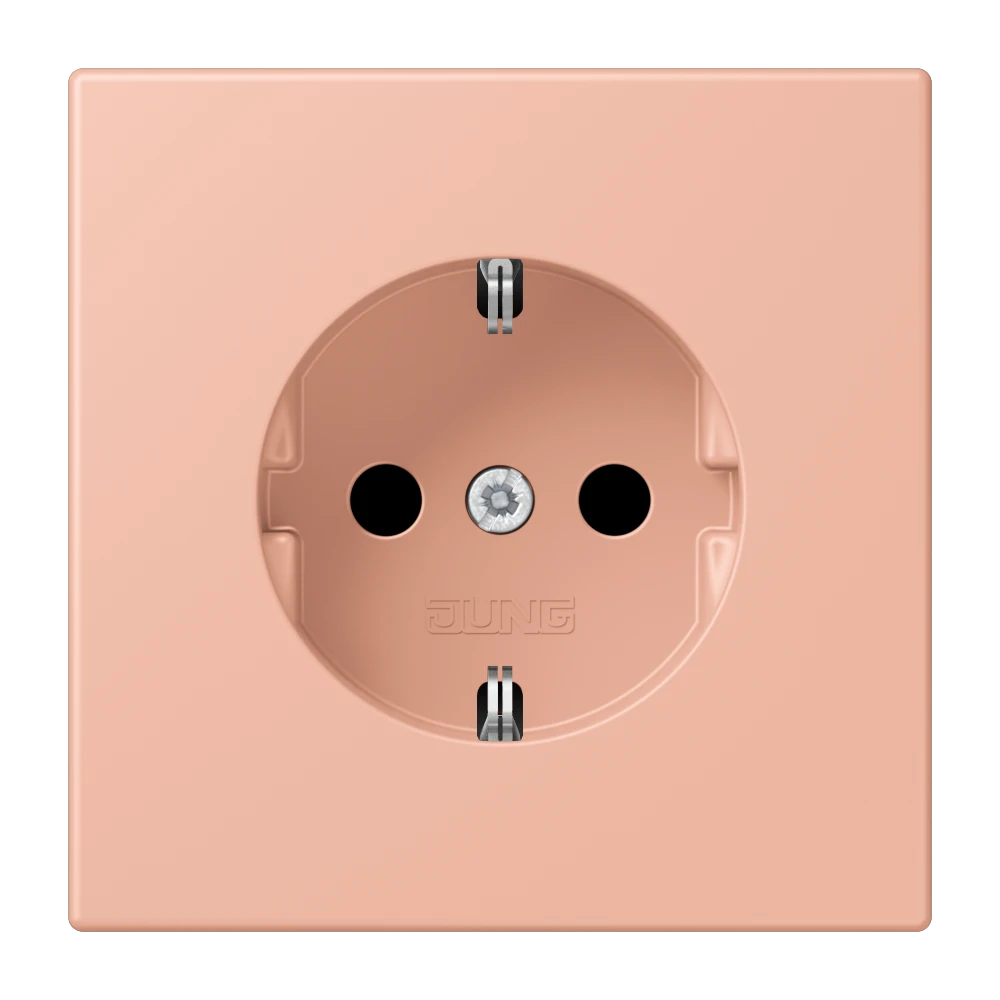 SCHUKO®-Steckdose, Schraubklemmen, Duroplast lackiert, rose clair