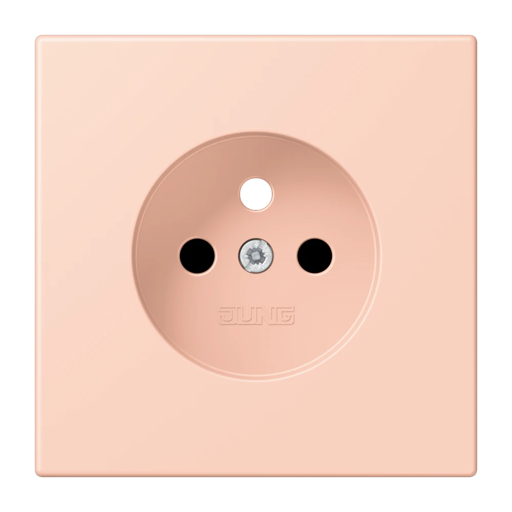 Afdekking voor contactdoos basiselement, Frans/Belgisch systeem, Safety Plus, duroplast gelakt, l'ocre rouge clair