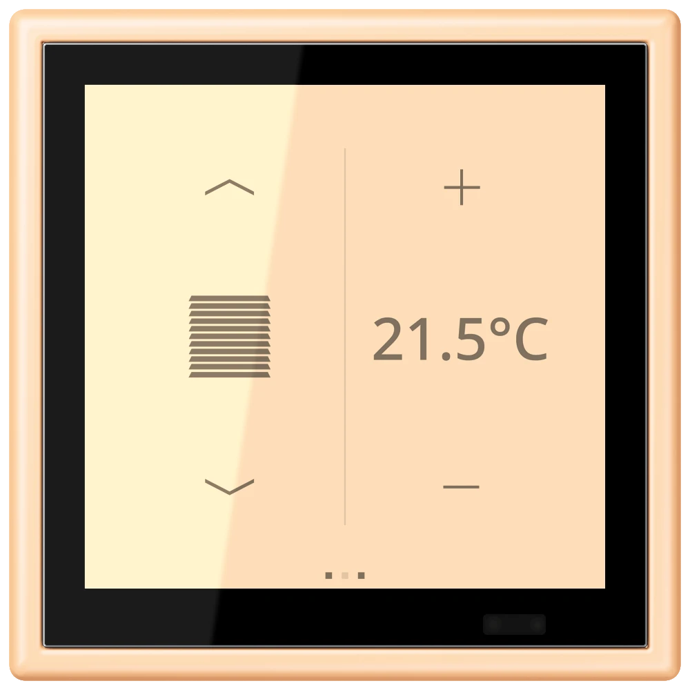 Controlador de zona KNX LS TOUCH com aro LS 990, Seguro, ocre (32060)