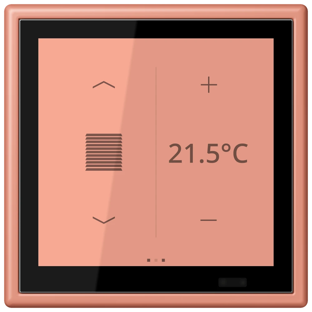 Controlador de zona KNX LS TOUCH com aro LS 990, Seguro, l’ocre rouge moyen (32111)