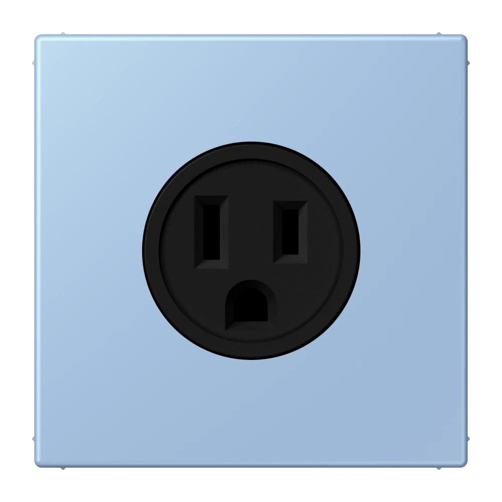 Steckdose, US-Norm NEMA, Schraubklemmen, Thermoplast lackiert, outremer moyen