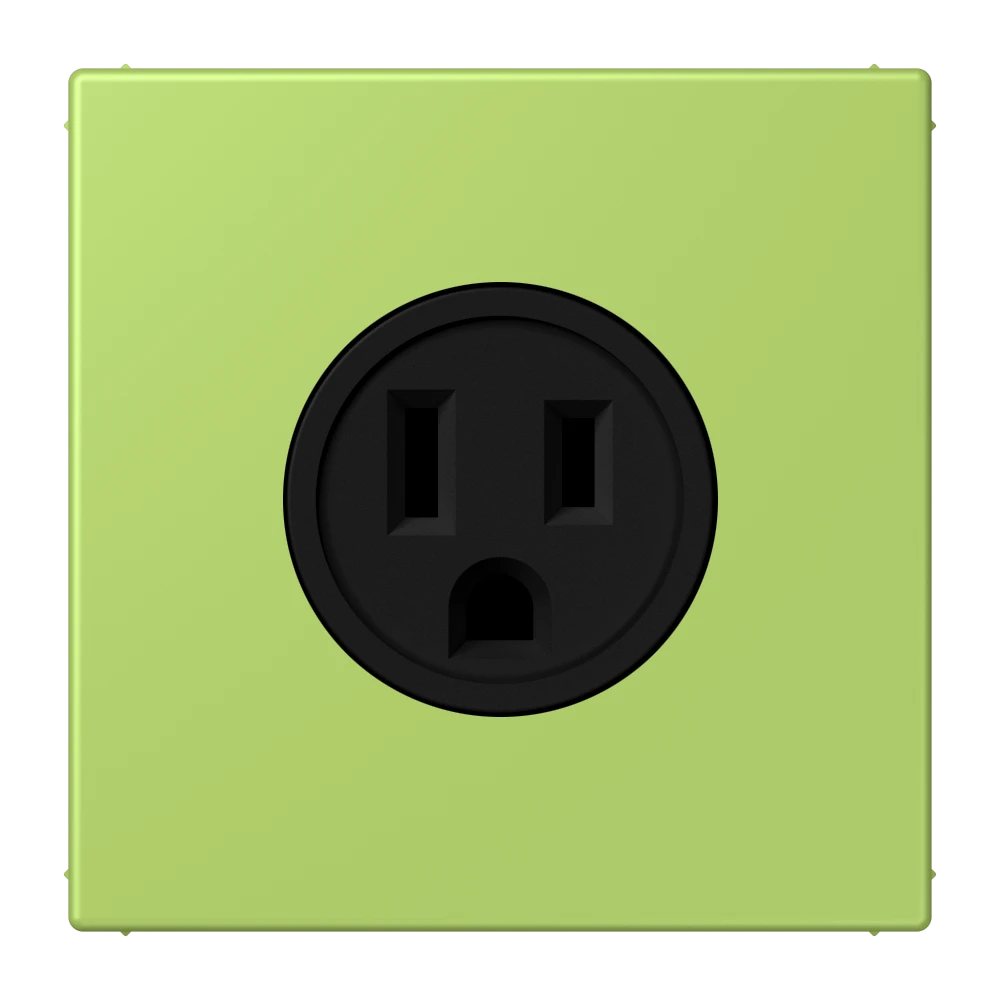 Steckdose, US-Norm NEMA, Schraubklemmen, Thermoplast lackiert, vert clair