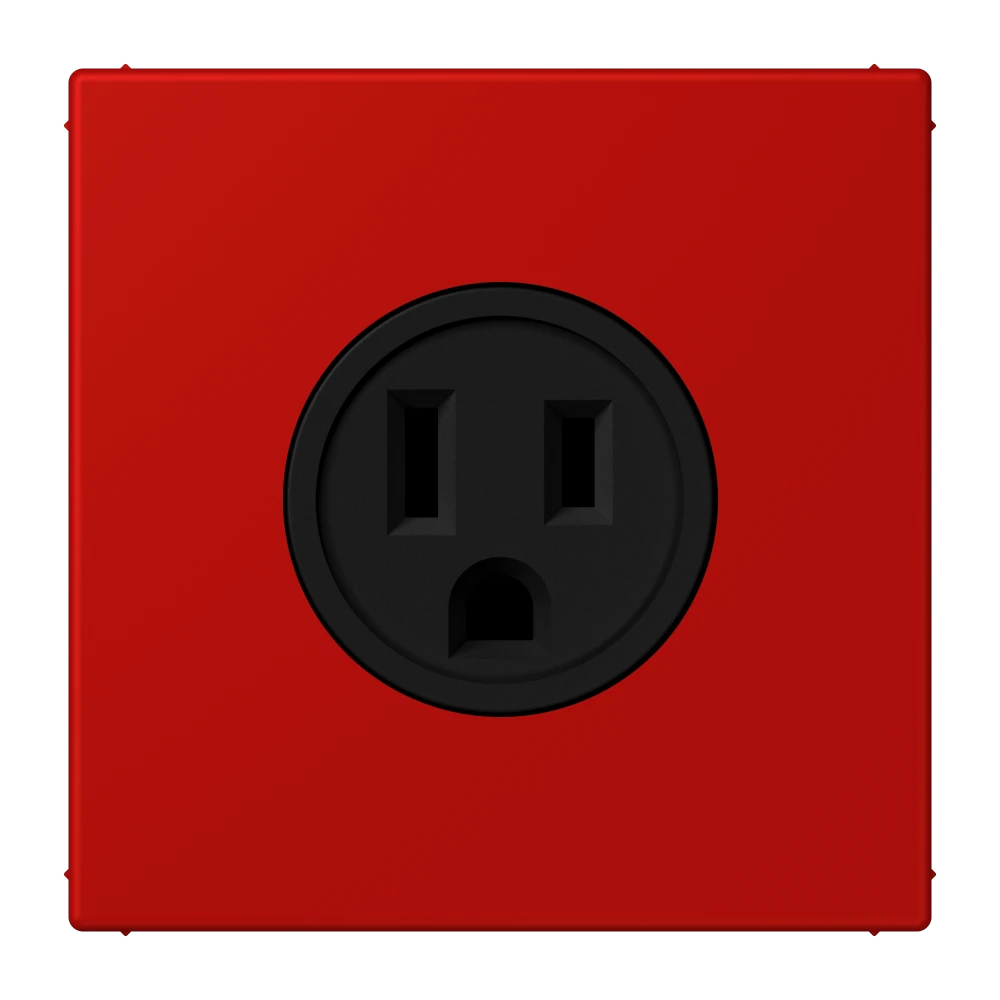 Steckdose, US-Norm NEMA, Schraubklemmen, Thermoplast lackiert, rouge vermillon 31