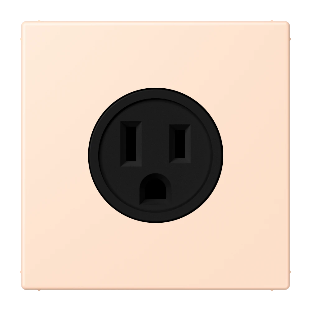 Steckdose, US-Norm NEMA, Schraubklemmen, Thermoplast lackiert, rose pâle