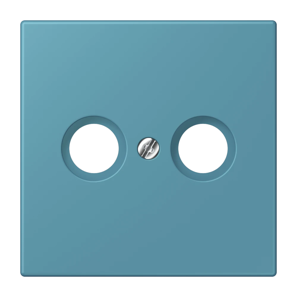 Centre plate 1-gang, for antenna outlet sockets, céruléen vif (32031)