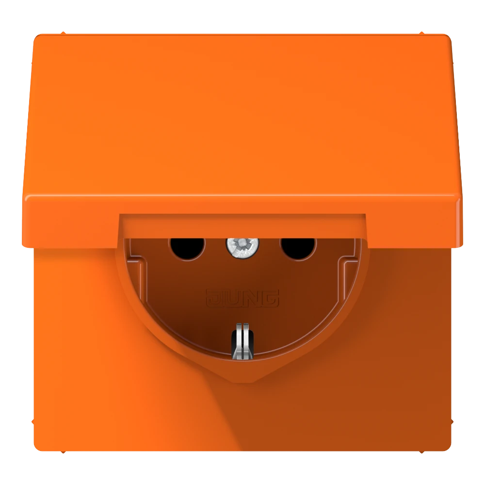 SCHUKO® socket, thermoplastic, orange