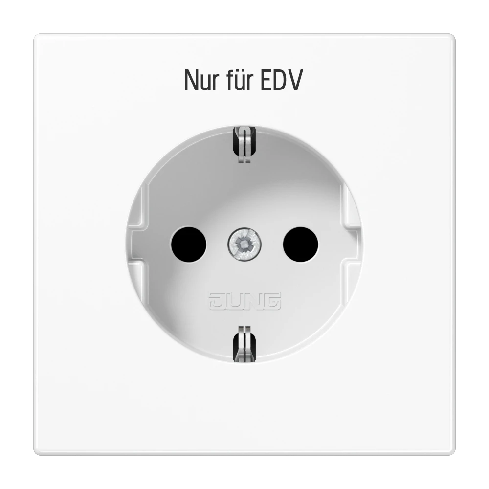 SCHUKO®-Steckdose, EDV, Duroplast, alpinweiß