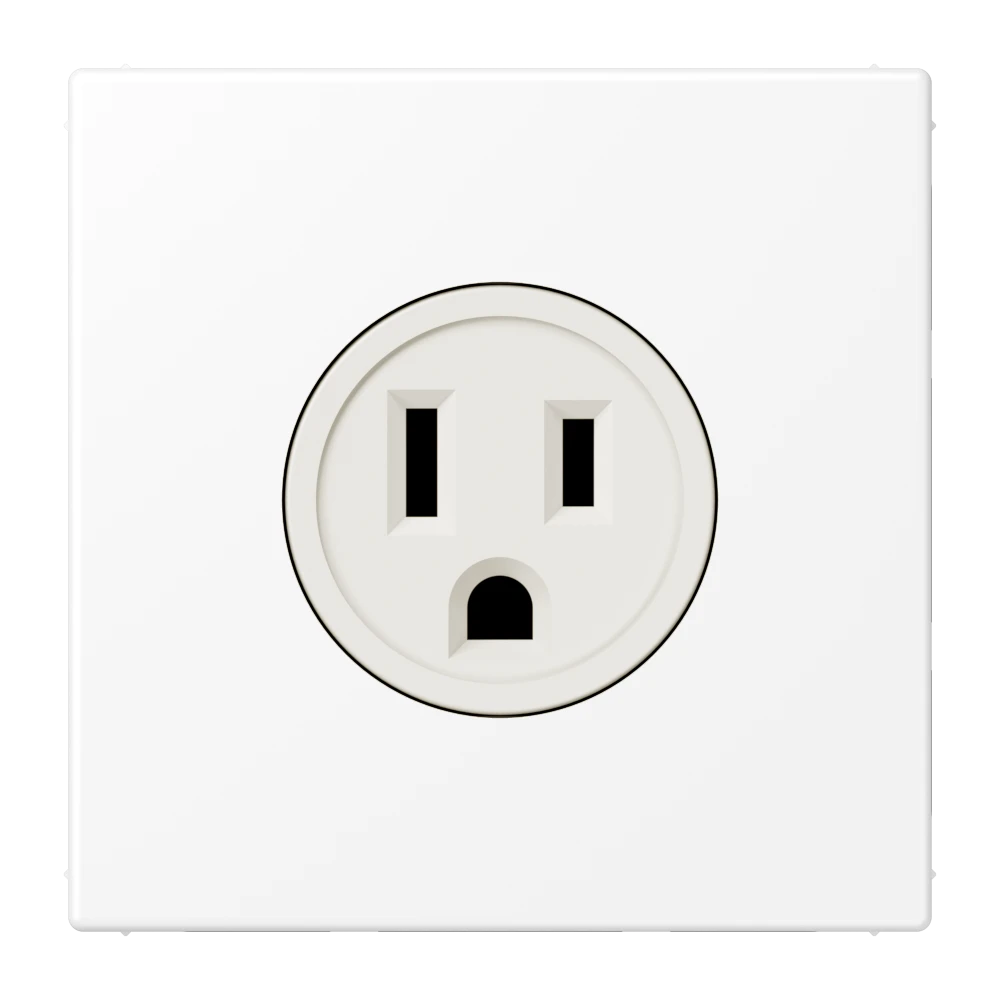 Socket, US NEMA system, screw terminals, thermoplastic lacquered, matt snow white