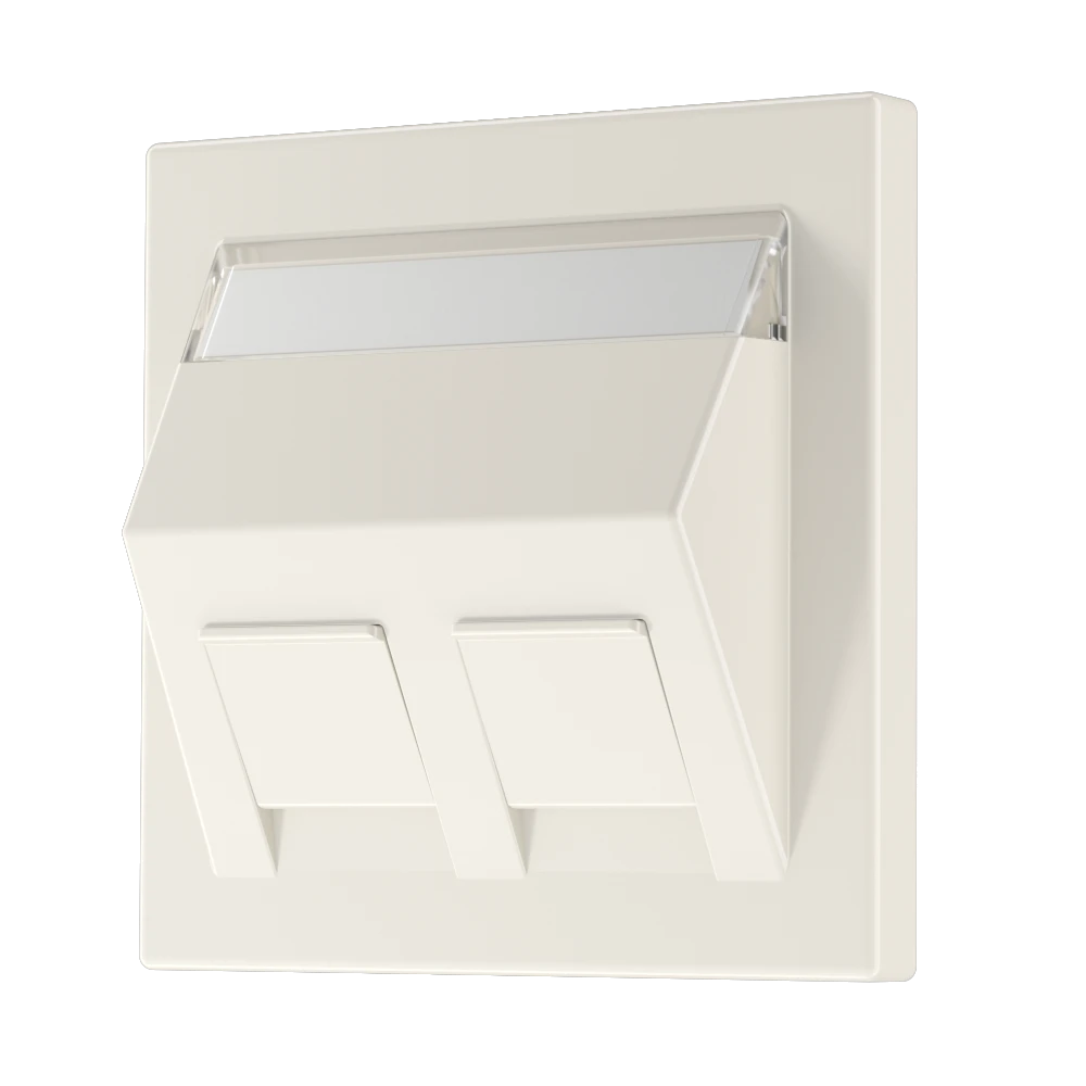 Centre plate for mounting adapter 30°, 2-gang, ivory