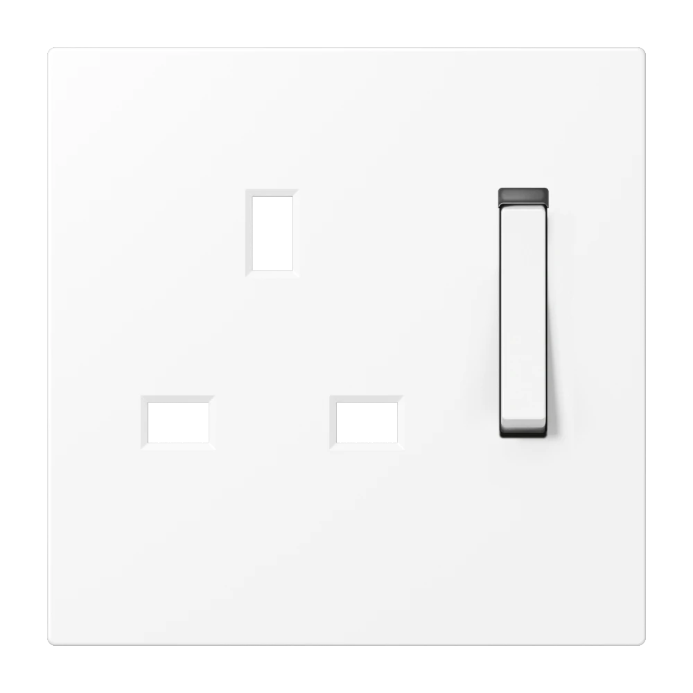 Centre plate for socket insert 571 G-KO, thermoplastic lacquered, matt snow white