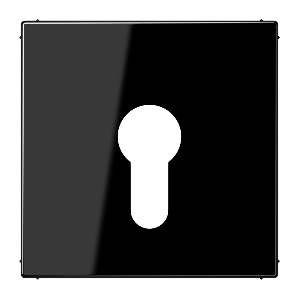 Centre plate, for key switch without protection against dismounting, black