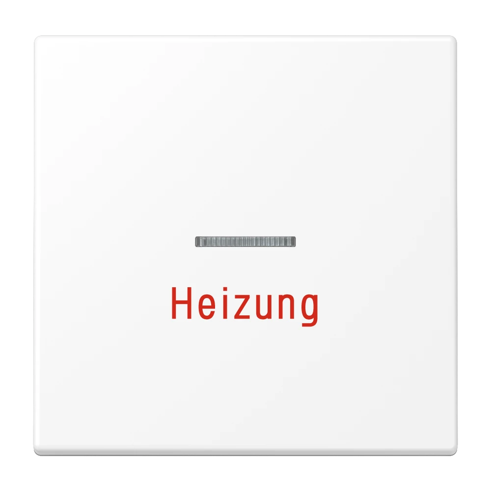 Copritasto 1 canale, scritta "Heizung", illuminabile, bianco alpino opaco