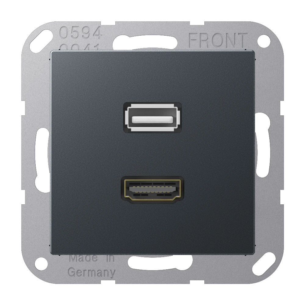 HDMI / USB 2.0, antraciet mat