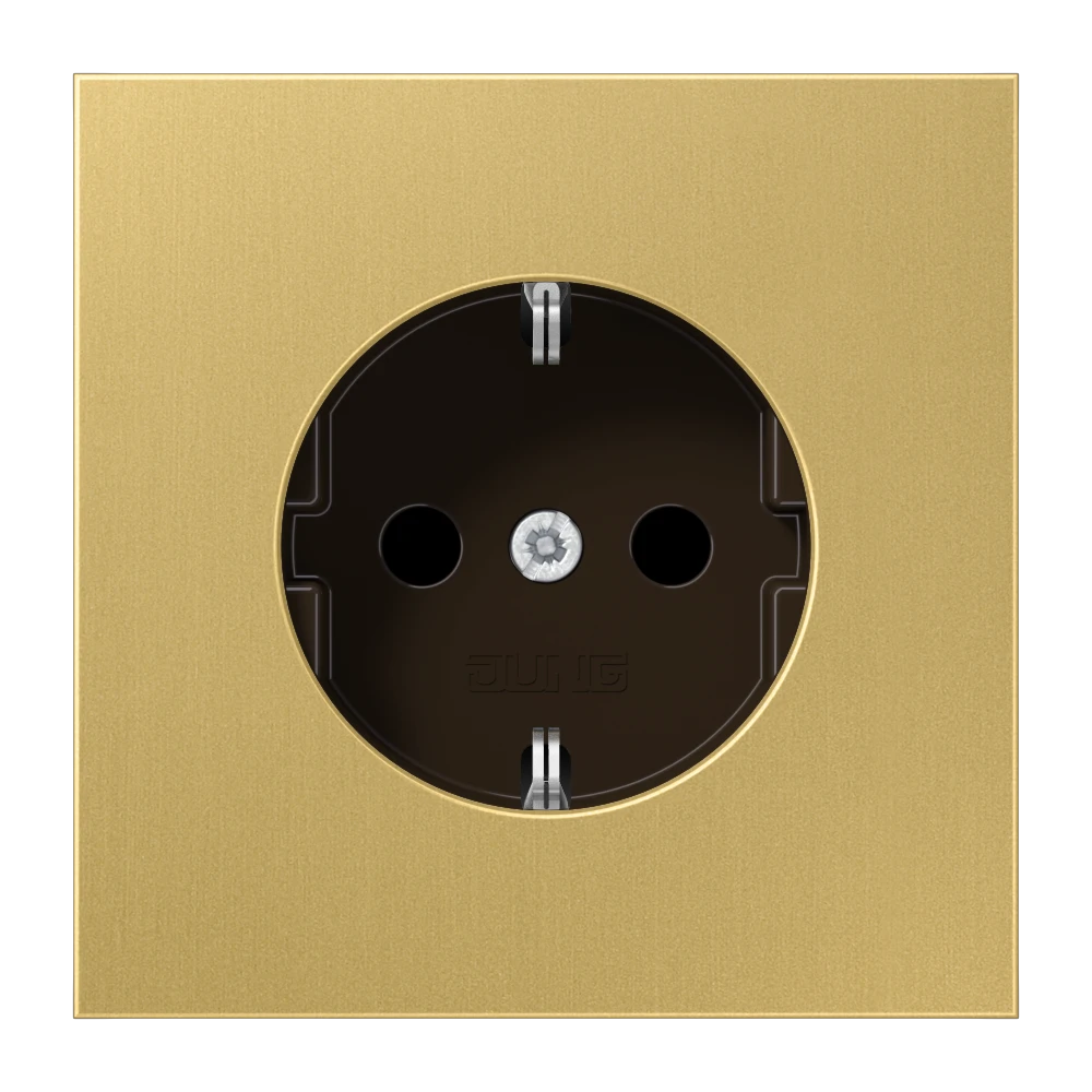 SCHUKO® socket, classic brass