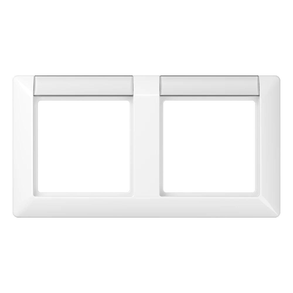 Placca 2 moduli, bianco alpino