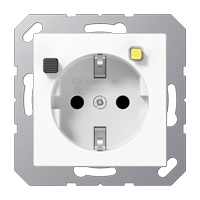 SCHUKO® socket with RCD (residual current device), without claws, Safety+, white