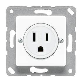 Socket, US NEMA system, screw terminals, thermoplastic, white