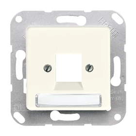 Afdekking (schroefbevestiging) voor modular jack, 1-voudig, EMT, AMP, MTRJ, wit
