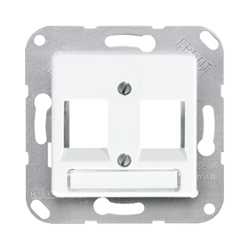 Afdekking (schroefbevestiging) voor modular jack, 2-voudig, EMT, AMP, MTRJ, alpine wit