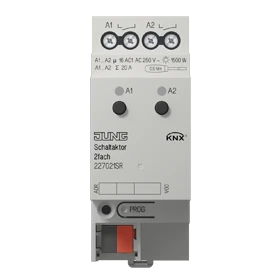 KNX Schaltaktor 2fach, 16 A / 140 µF, REG, 2 TE, Secure