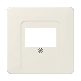 Centre plate for telephone sockets, 1-gang, ivory