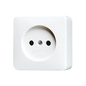 Socket without earth, white