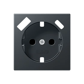 Centre plate for SCHUKO® socket insert with USB charger, Safety Plus, thermoplastic, matt anthracite