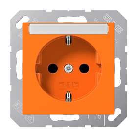SCHUKO®-Steckdose, mit Schriftfeld, Thermoplast, orange (für ZSV)