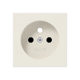 Afdekking voor contactdoos basiselement, Frans/Belgisch systeem, Safety Plus, duroplast, wit