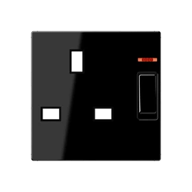 Centre plate for socket insert BS 2171 KO EINS and 3171 KO EINS, with pilot light, duroplastic, black