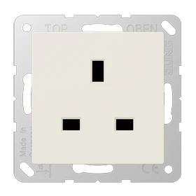 Enchufe, British Standard, blanco marfil