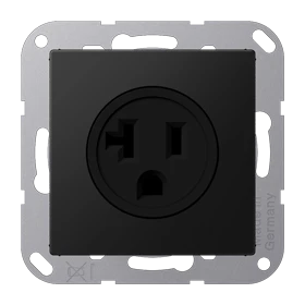 Socket, US NEMA system, screw terminals, thermoplastic lacquered, matt graphite black 