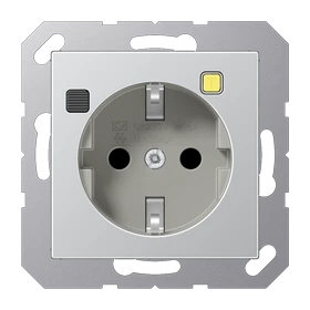 SCHUKO® socket with RCD (residual current device), aluminium