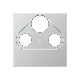 Centre plate 1-gang, for SAT-TV-FM sockets, aluminium
