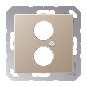 Afdekking, voor 2 ronde connector tot 18,5 mm Ø, champagne