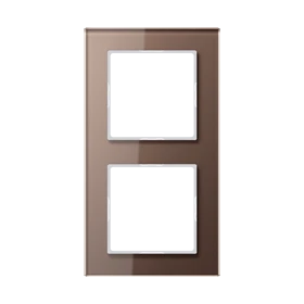 Glass frame 2-gang, mocha
