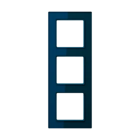 Glass frame 3-gang, night blue