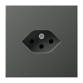 Einfach-Steckdose, Schweizer Norm, Typ 13, Aluminium lackiert, anthrazit