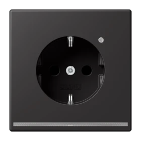 Enchufe SCHUKO® con luz de orientación LED, Safety Plus, termoplástico lacado, dark