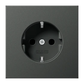 SCHUKO® socket, aluminium laquered, anthracite