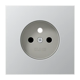 Afdekking voor contactdoos basiselement, Frans/Belgisch systeem, Safety Plus, Aluminium