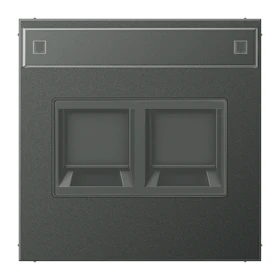 Afdekking (klikbevestiging) voor modular jack, 2-voudig, UMA-CAT6A, RADIALL, Panduit, Assmann, Antraciet