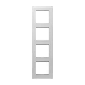 Glass frame 4-gang, white
