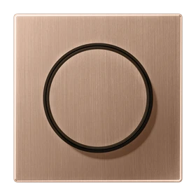 Centre plate 1-gang, with knob, brushed bronze