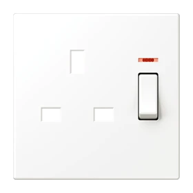 Centre plate for socket insert BS 2171 KO EINS and 3171 KO EINS, with pilot light, duroplastic, white