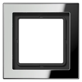 Frame 1-gang, suitable for British Standard installations (supporting frame 80 x 80), chrome