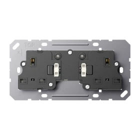 Switched socket insert, 2-gang, British Standard 1363, only for frames LS 982 .., with indicator light, for rectangular British Standard wall boxes