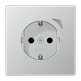 JUNG HOME SCHUKO® Steckdose, Safety Plus, Aluminium
