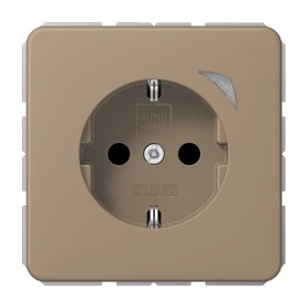 JUNG HOME wandcontactdoos met randaarde Energy, Safety Plus, goud-brons