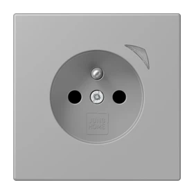Prise JUNG HOME, système français et belge, Safety Plus, gris moyen (32012)